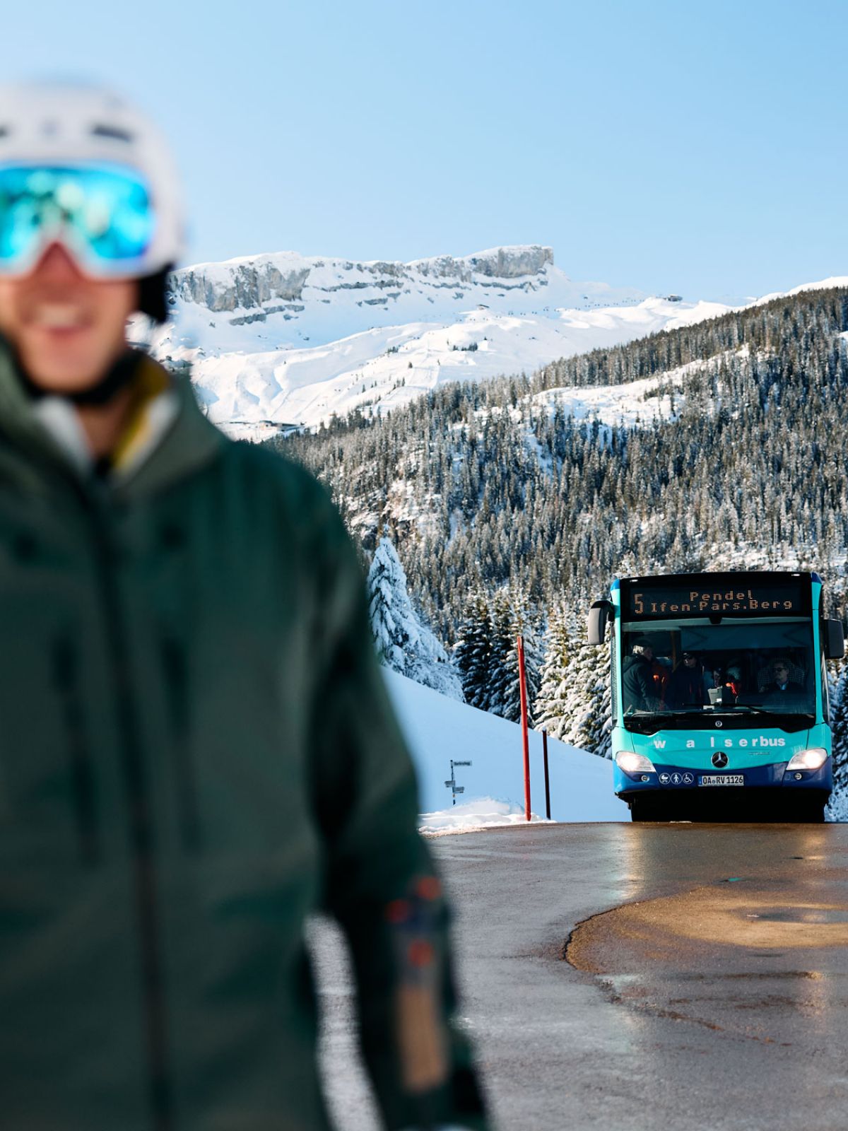 Kostenlos mit dem Walserbus im Kleinwalsertal auch im Winter unterwegs